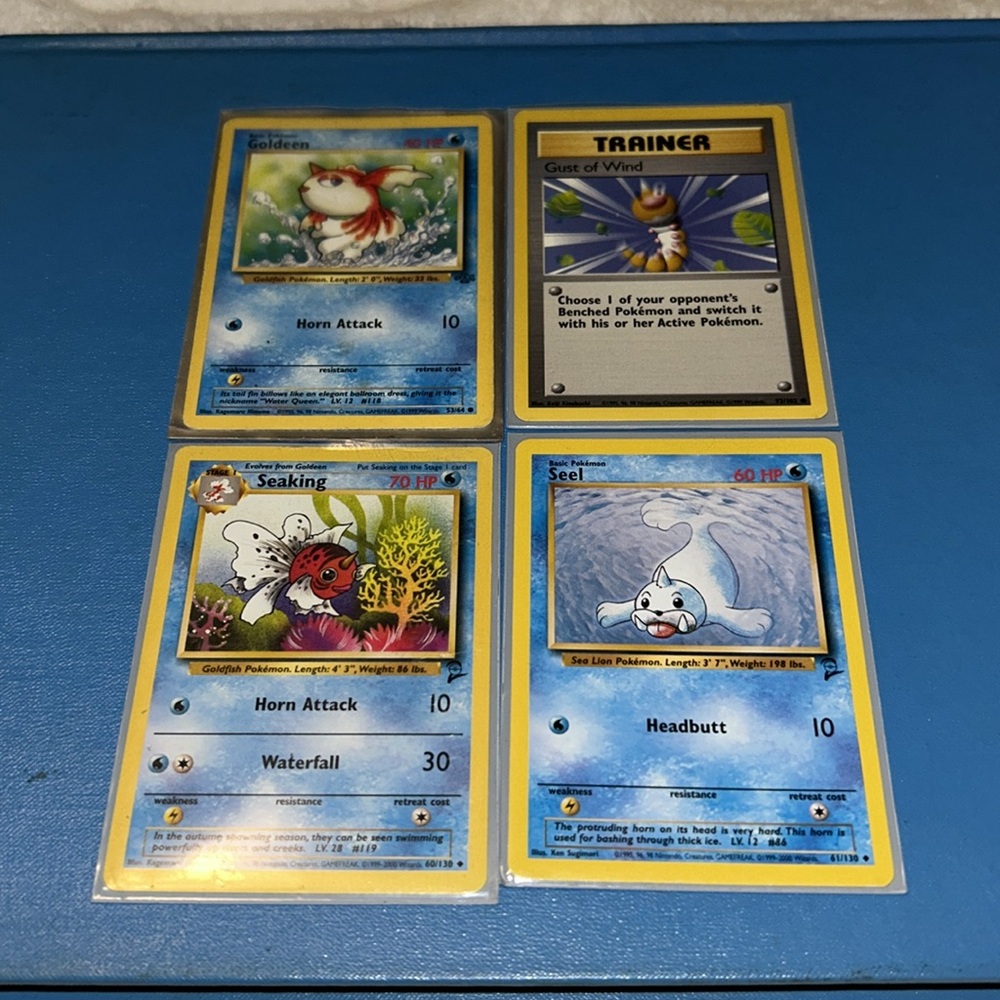 •5 FOR $10 KIDS TOYS•4 Pokémon Cards 1999 Original Wizards Base Set Water Types